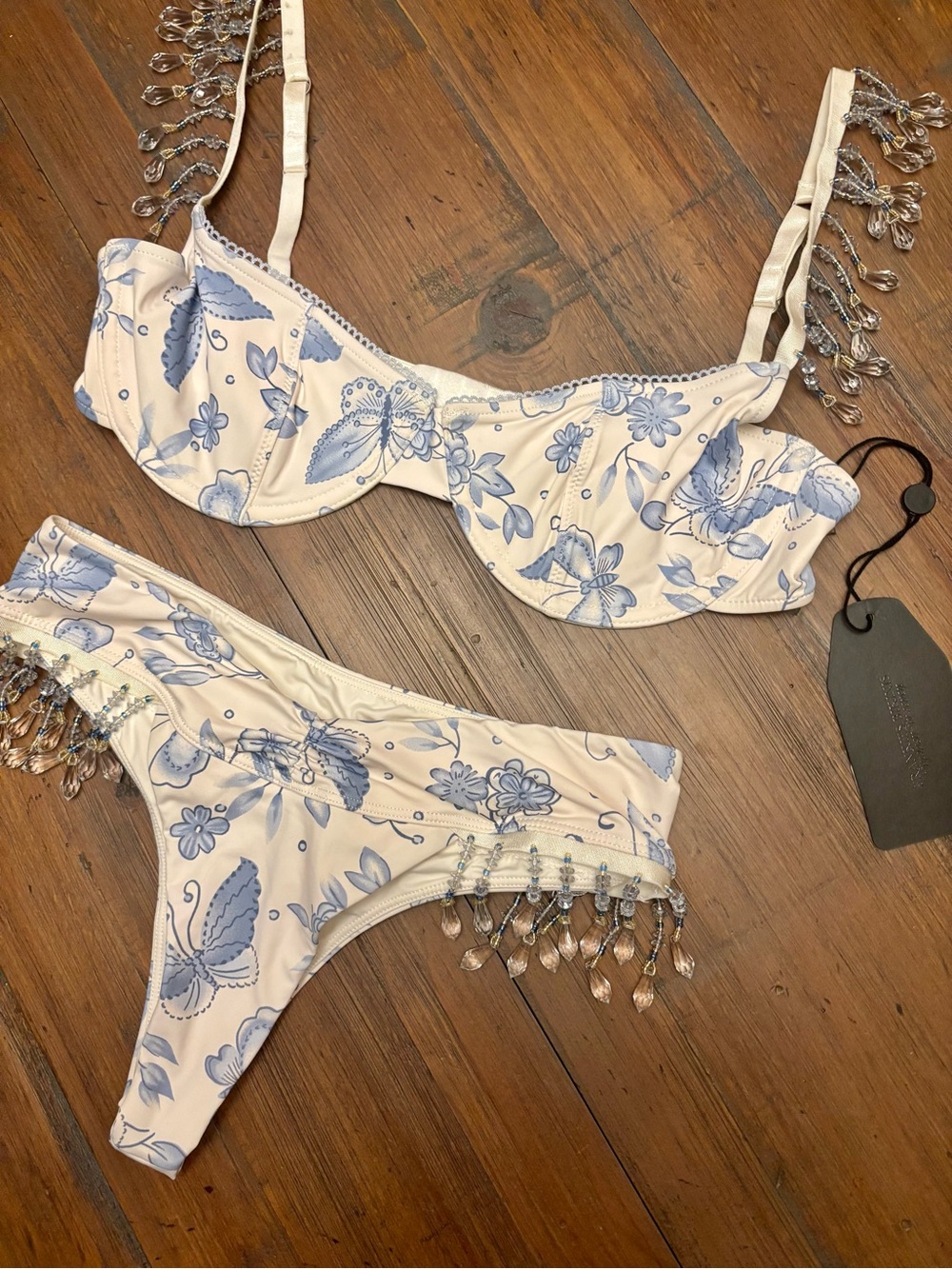 NWT Frankie’s bikinis muse beaded bikini set
